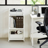 目隠しワゴンL白デスク