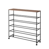 天板付きシューズラック黒