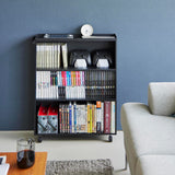 真正面から見た黒の収納棚