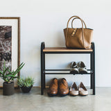 ベンチシューズラック黒と鞄