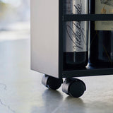 ハンドル付きスリムワゴン タワー(ブラック)キャスター部分