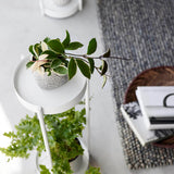 上から見たキャスター付きプランタースタンド タワー 2段(ホワイト)