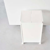 蓋付き目隠し分別ダストワゴン タワー 2分別(ホワイト)