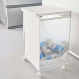 蓋付き目隠し分別ダストワゴン タワー 2分別(ホワイト)