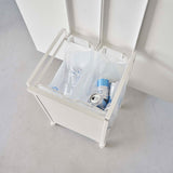 蓋付き目隠し分別ダストワゴン タワー 2分別(ホワイト)