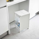蓋付き目隠し分別ダストワゴン タワー 2分別(ホワイト)のイメージカット