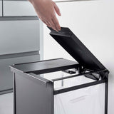 蓋付き目隠し分別ダストワゴン タワー 2分別(ブラック)