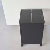 蓋付き目隠し分別ダストワゴン タワー 2分別(ブラック)