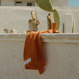 屋外にかけたタオル