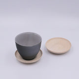 茶托(白木)と湯呑み