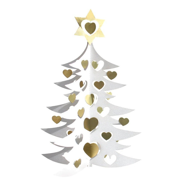 ハートのクリスマスツリー（L） ホワイト/ゴールド - ILLUMS